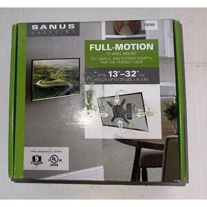 TV Wall Mount Fits 13-32 inch TV Up To 25lbs Sanus Vuepoint FSF207 Full Motion